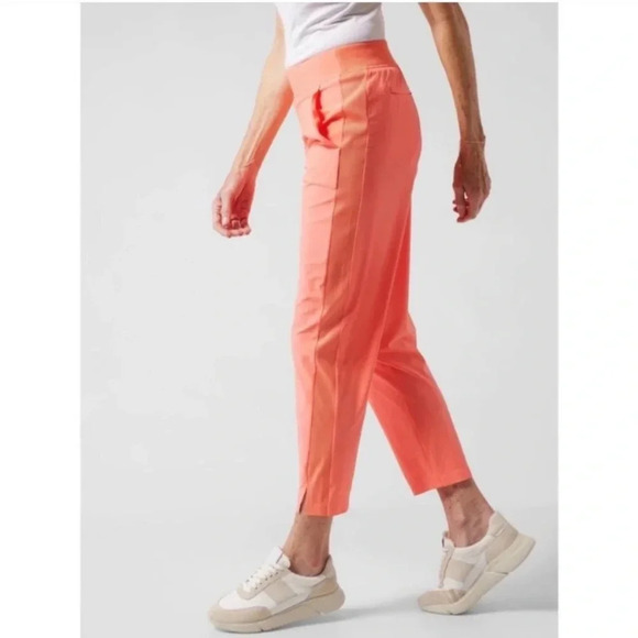 Athleta Brooklyn Ankle Pant Sunset Glow Coral Size 10 Tall NWOT New - Picture 2 of 15